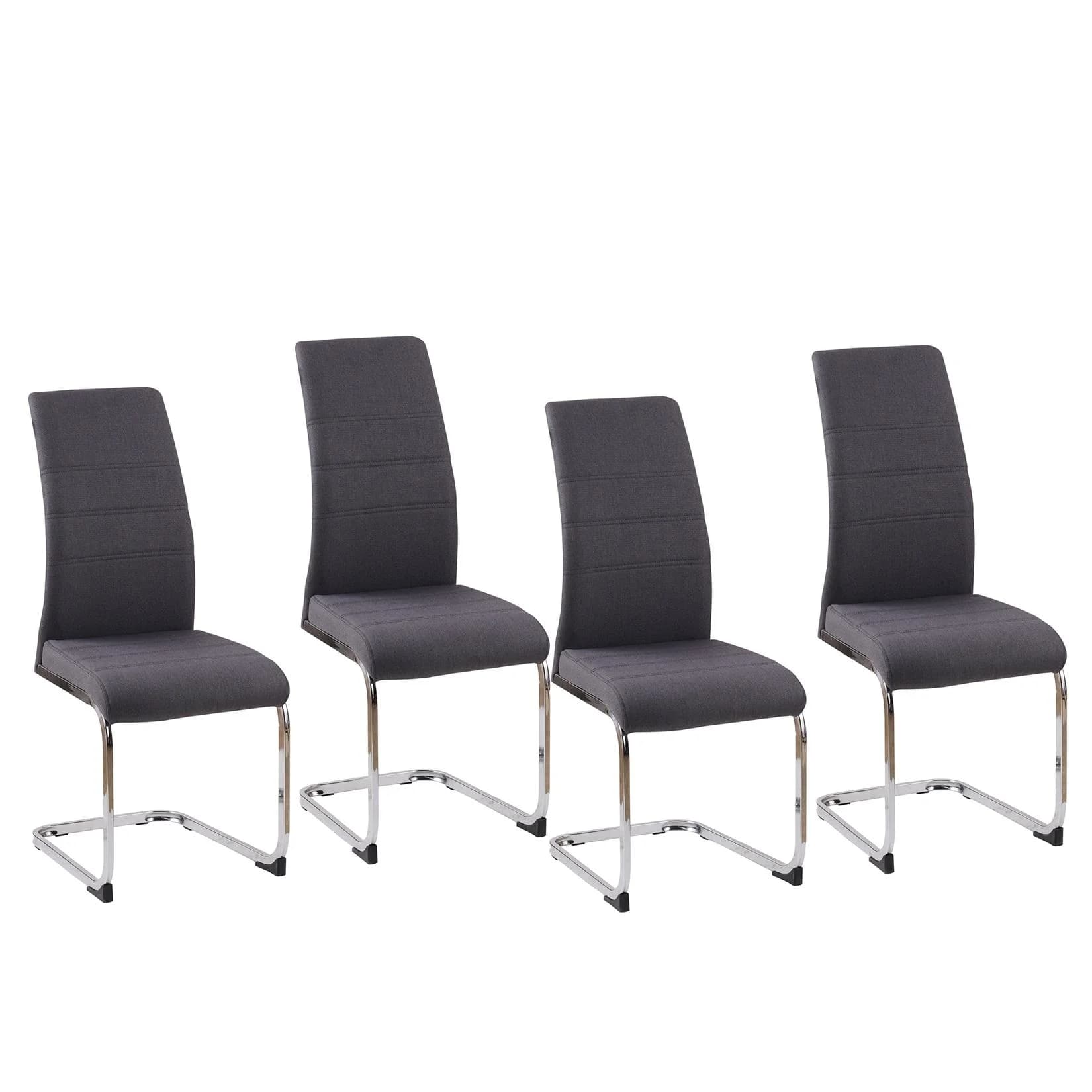 HTI-Line Freischwinger Schwingstuhl SallyC Grau 4er Set