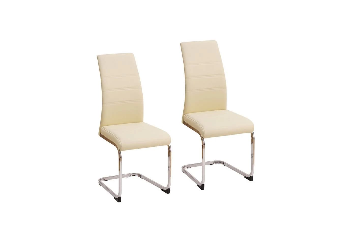 HTI-Line Freischwinger Schwingstuhl SallyC 2er Set Beige Kunstleder