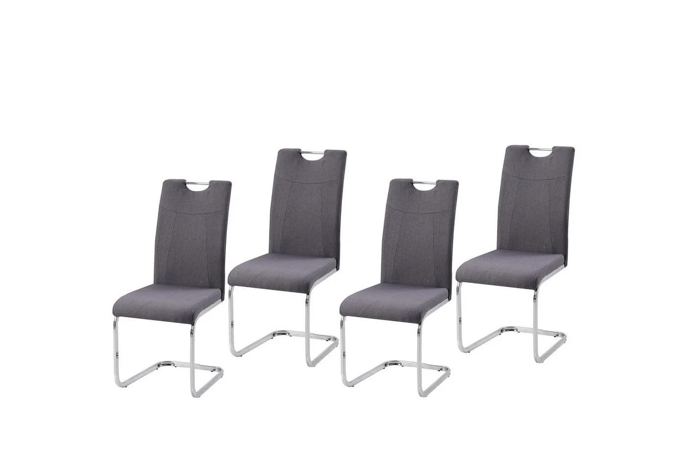 HTI-Line Freischwinger Schwingstuhl KellyC Grau 4er Set