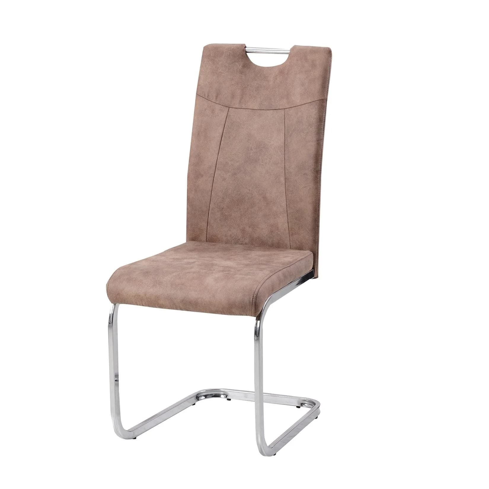 HTI-Living Schwingstuhl KellyC Braun - Mikrofaser mit Ziernähten