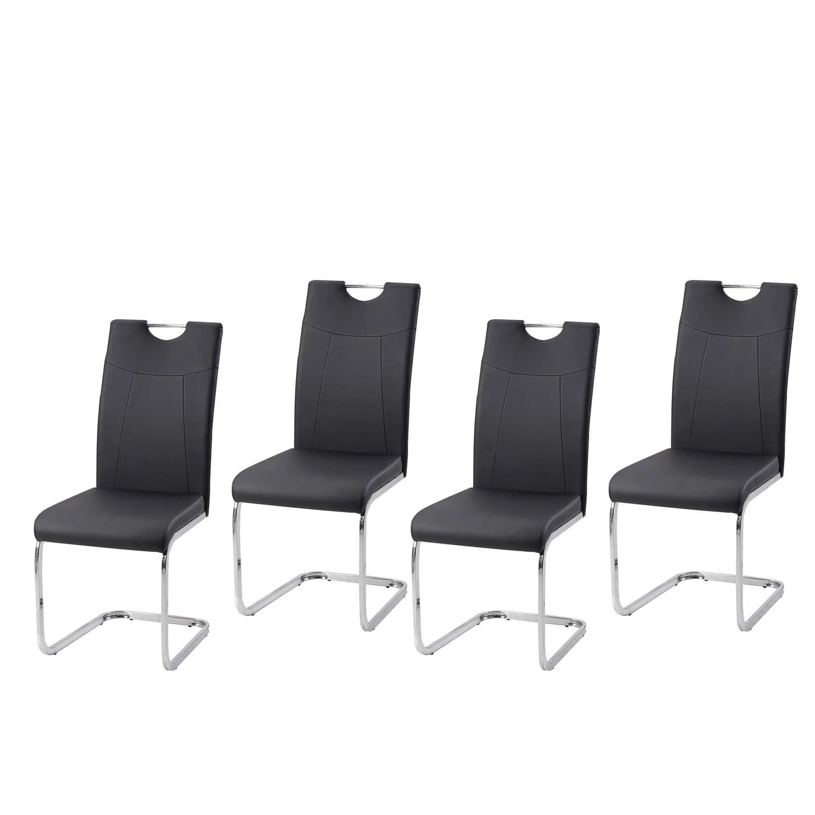HTI-Line Schwingstuhl KellyC PU 4er Set Kunstleder Modern