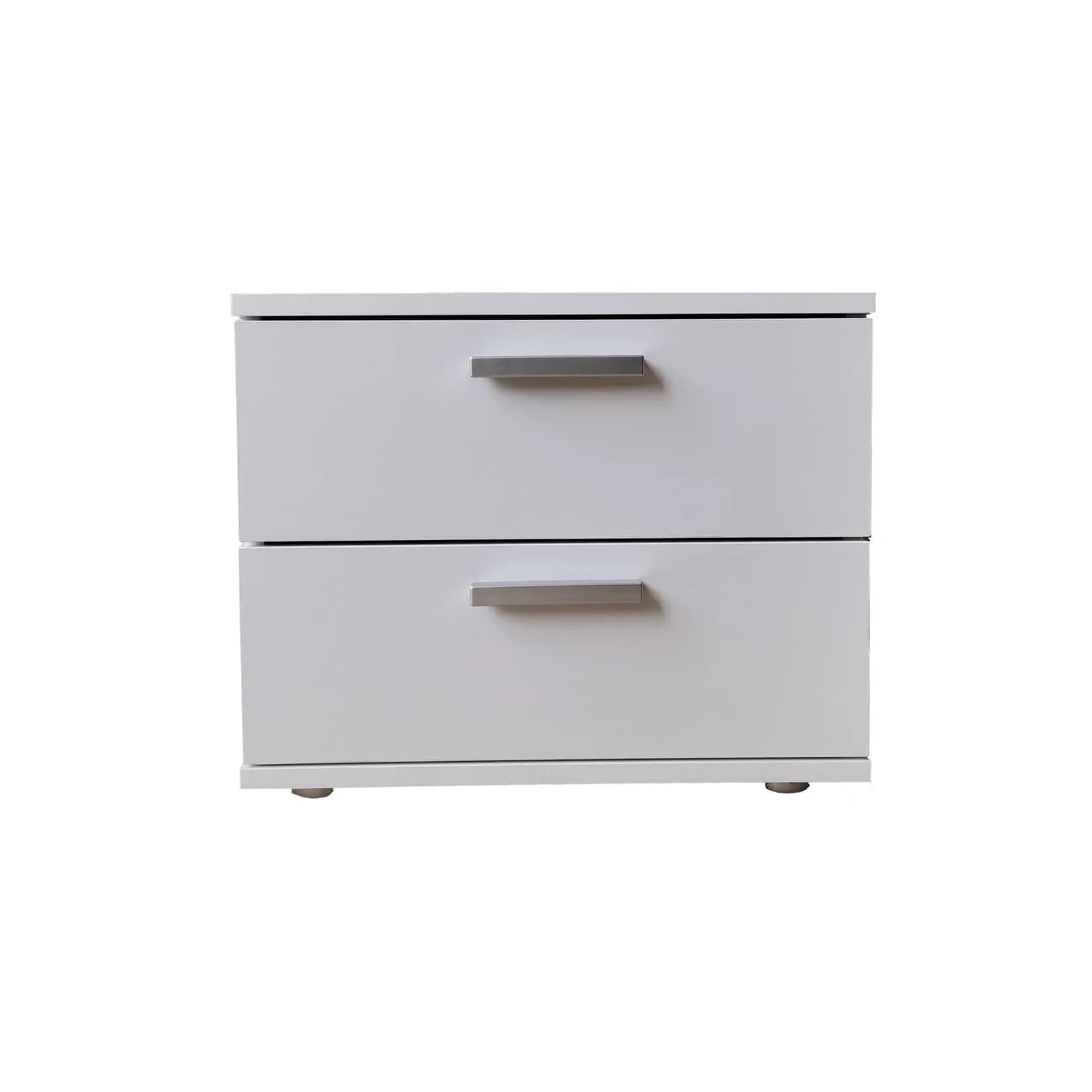 HTI-Line Nachtschrank Nina mit zwei Schubladen Weiß Modern