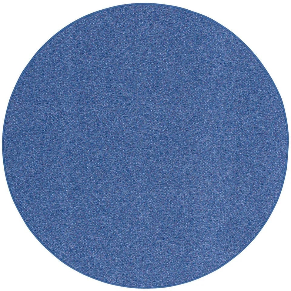 Snapstyle Veloursteppich Alma Meliert Rund Blau Polypropylen