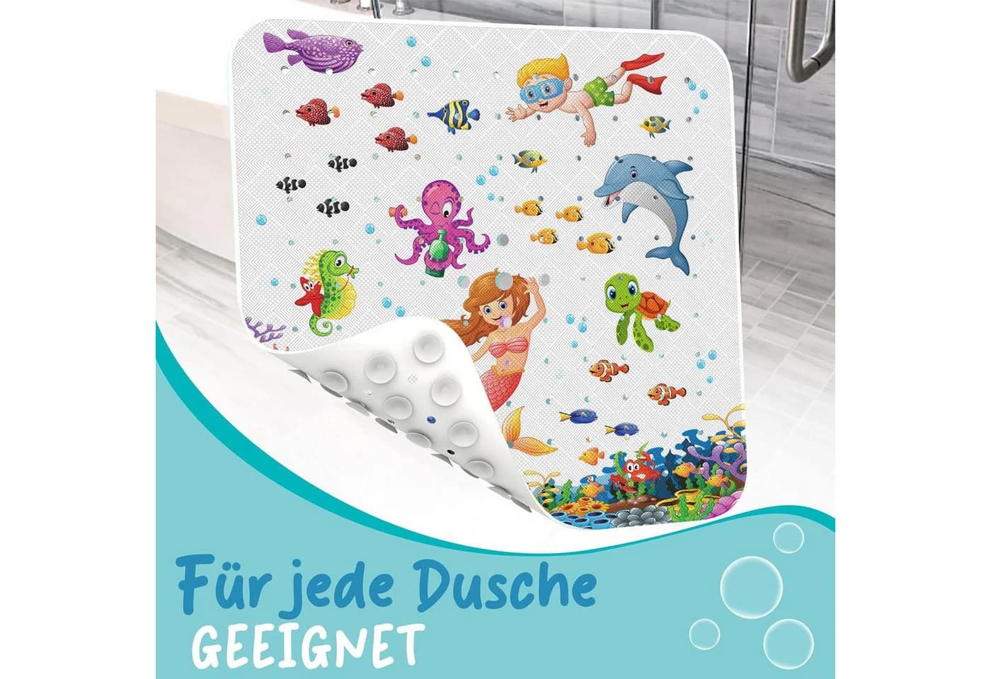 Delluxia Duscheinlage rutschfest bunt für Kinder