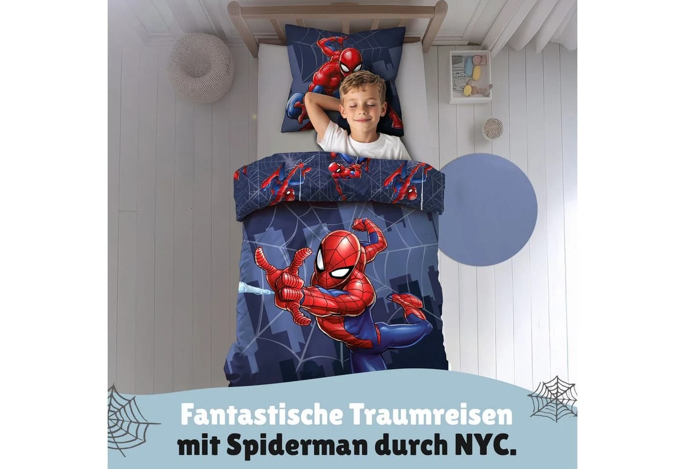 Familando Kinderbettwäsche Spiderman 100% Baumwolle Renforcé Wendemotiv