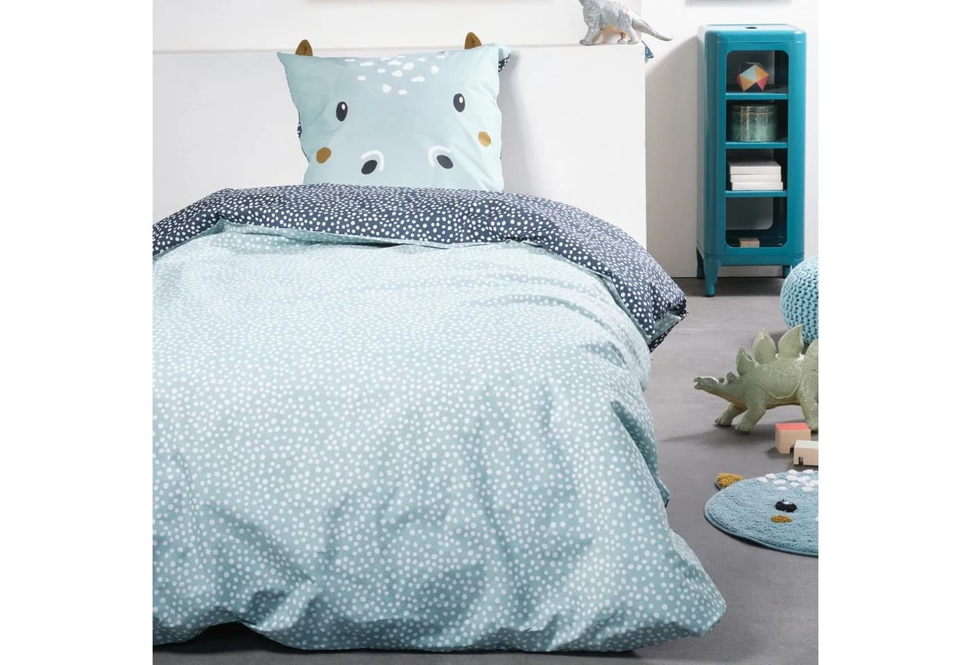 Familando Kinderbettwäsche Hippo mit Ohren 100% Baumwolle