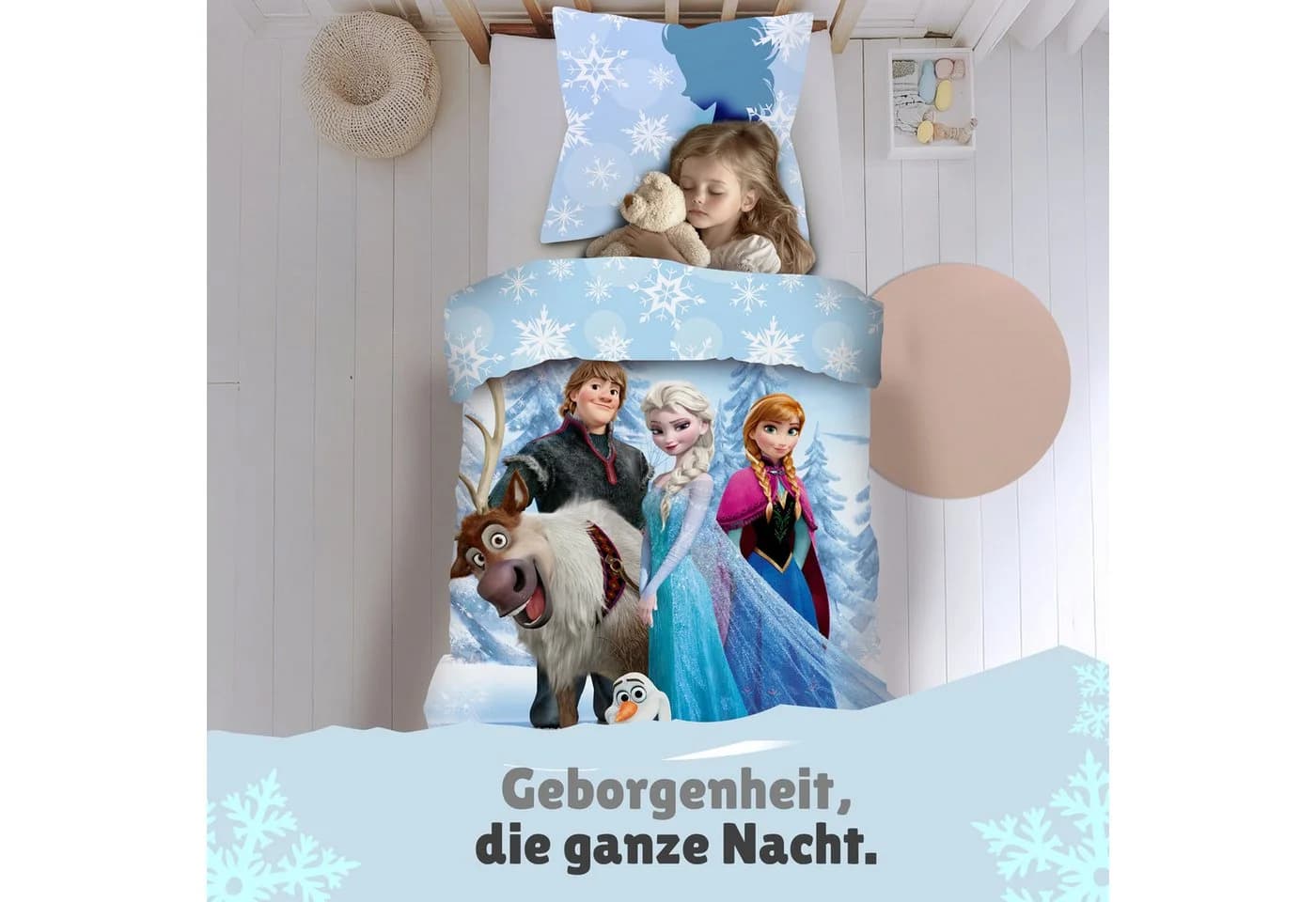 Familando Kinderbettwäsche Frozen 135x200 cm Blau Renforcé