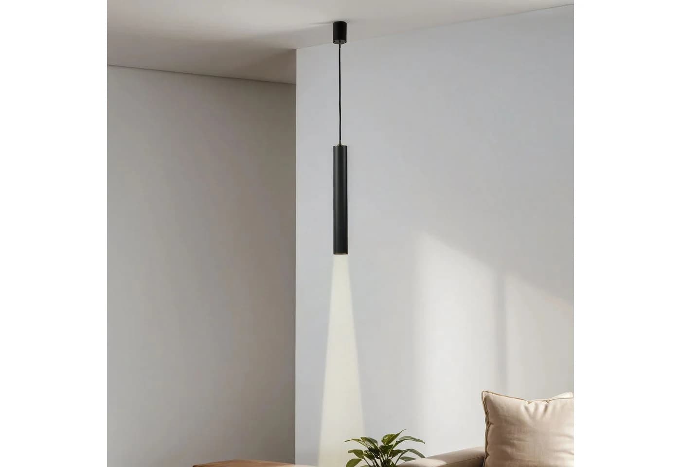 Licht-Erlebnisse Pendelleuchte EYE Schwarz Metall Höhenverstellbar GU10