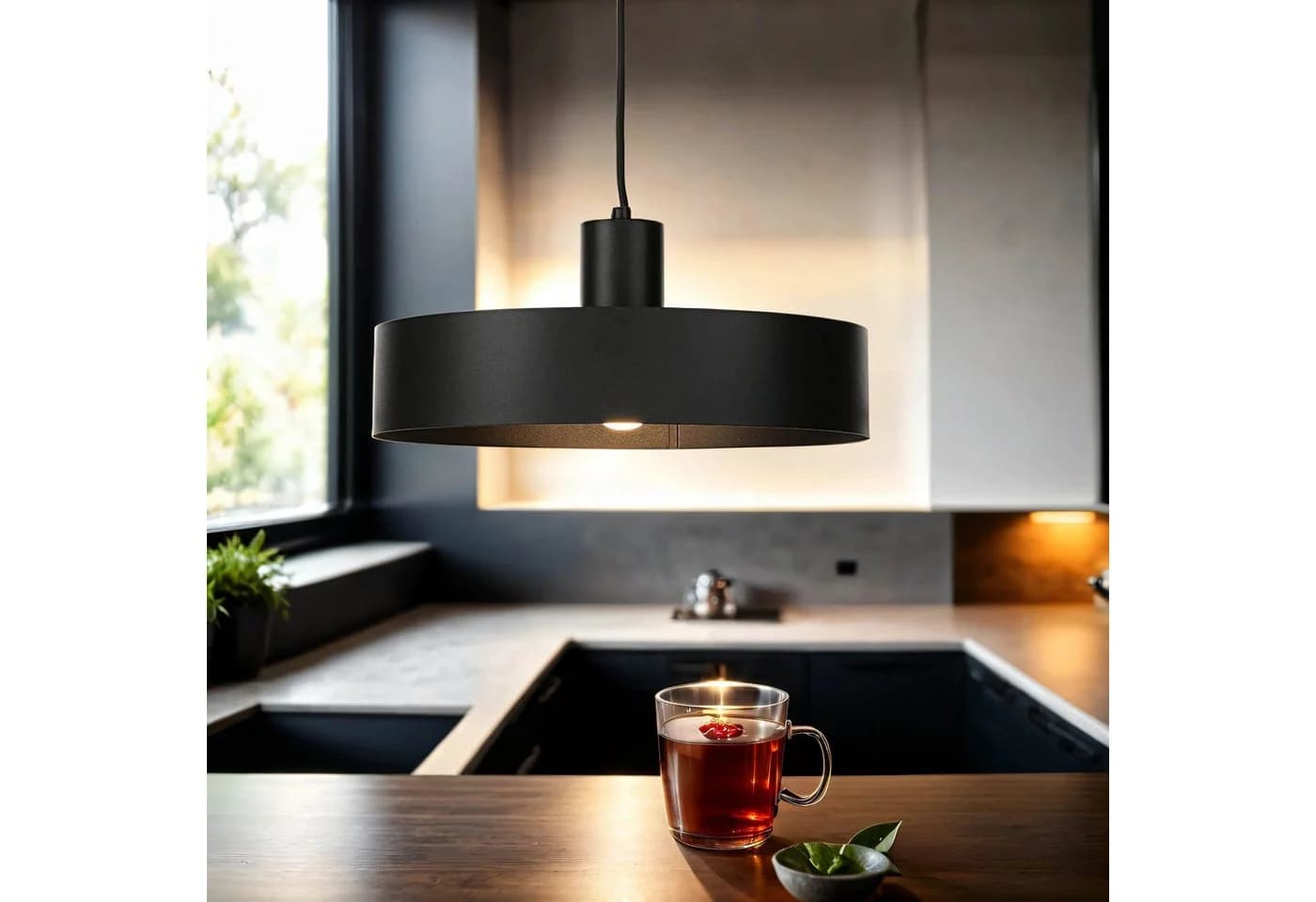 Licht-Erlebnisse Pendelleuchte RIF Retro Schwarz