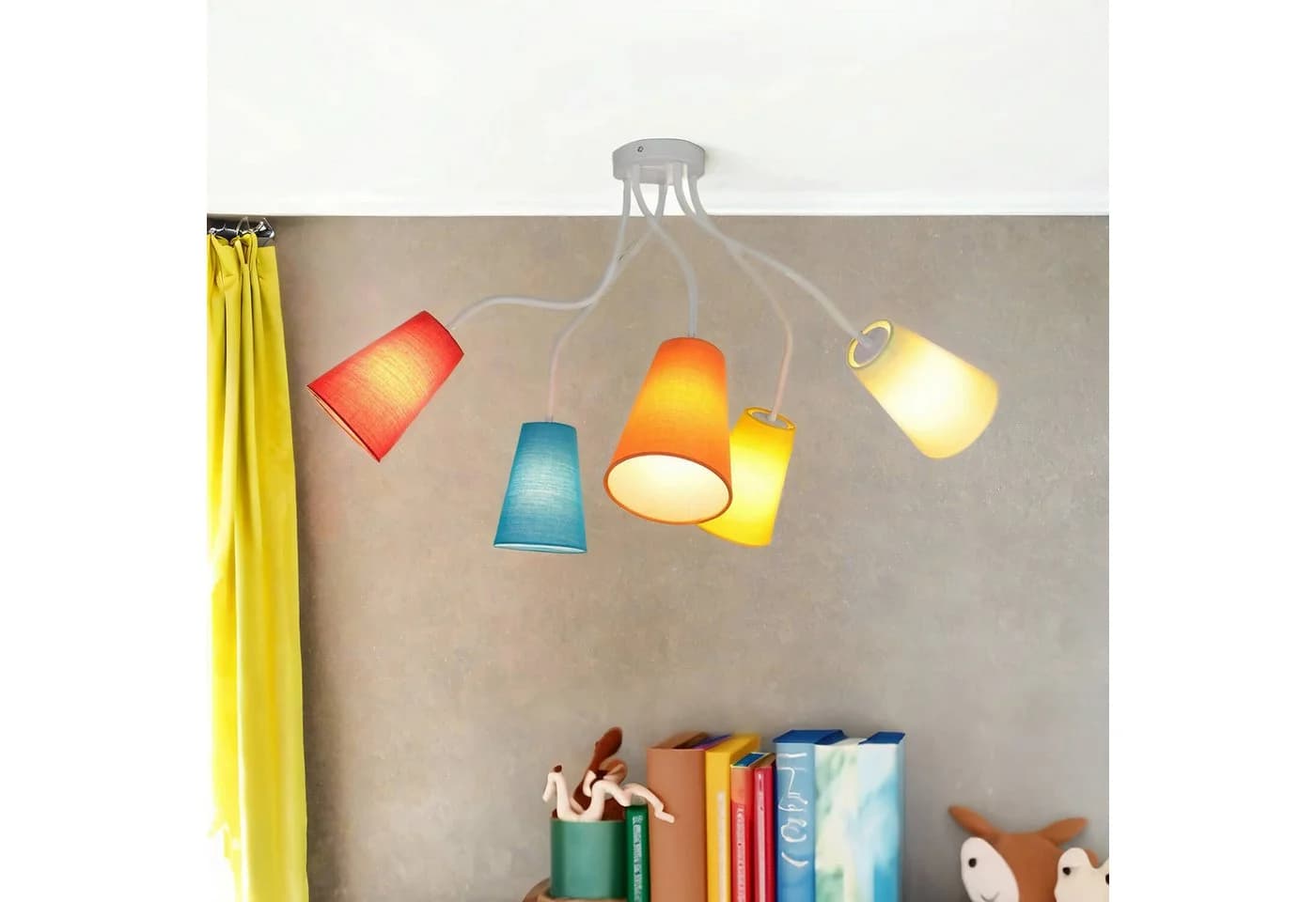 Licht-Erlebnisse Deckenleuchte WIRE Bunt Flexible Arme Kinderzimmer