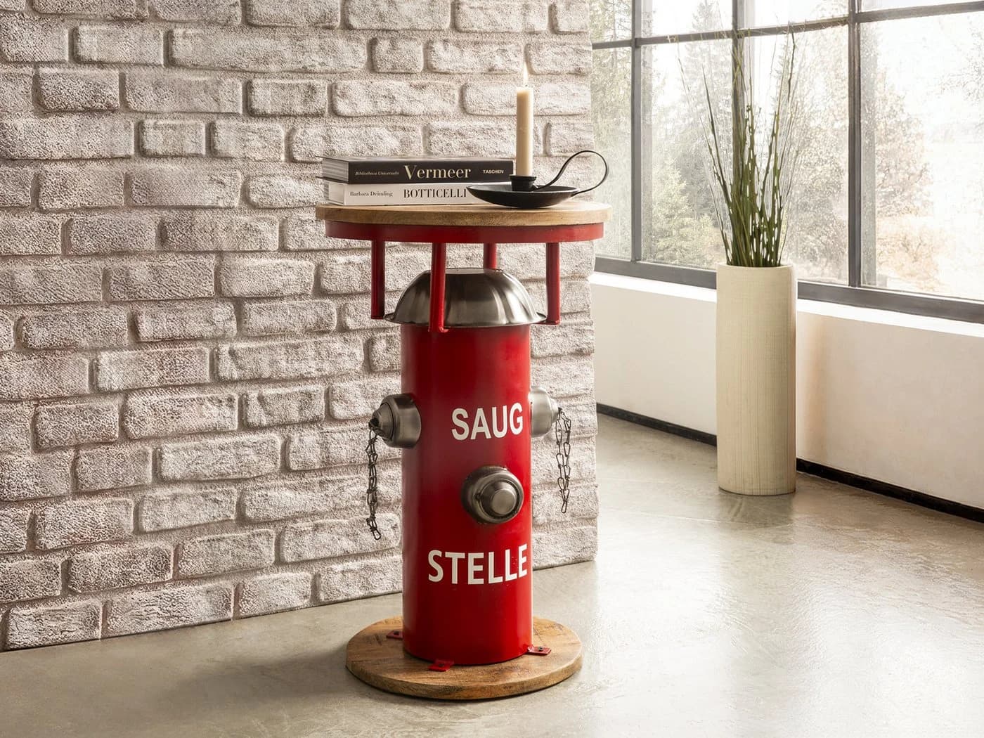 massivum Konsolentisch Bolton Industriedesign Rot