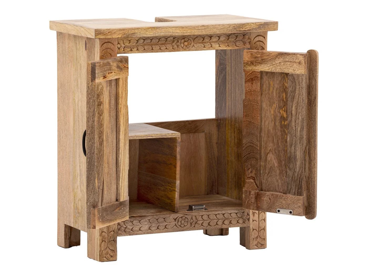 massivum Badunterschrank Santa Cruz Mango Massivholz Natur