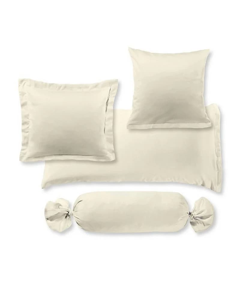 sleepling Kissenhülle Satin Mako-Satin Baumwolle Creme