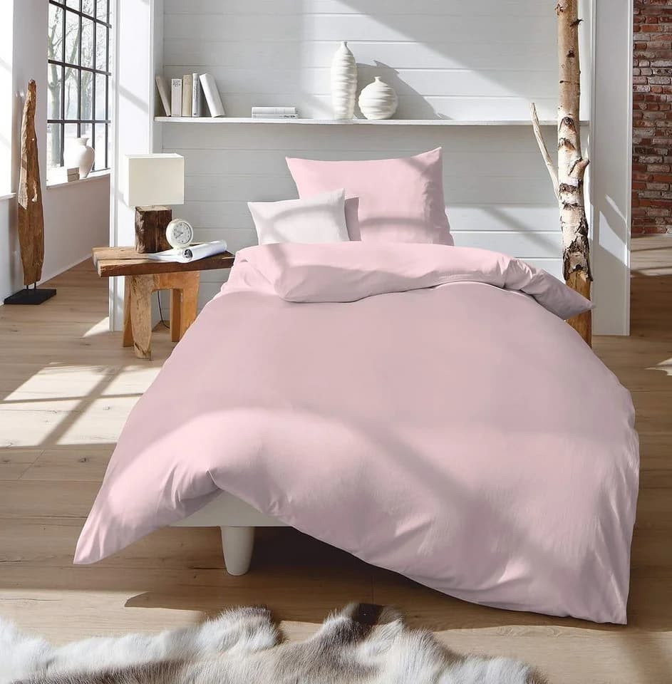 sleepling Bettwäsche Satin Rosa 100% Baumwolle mercerisiert