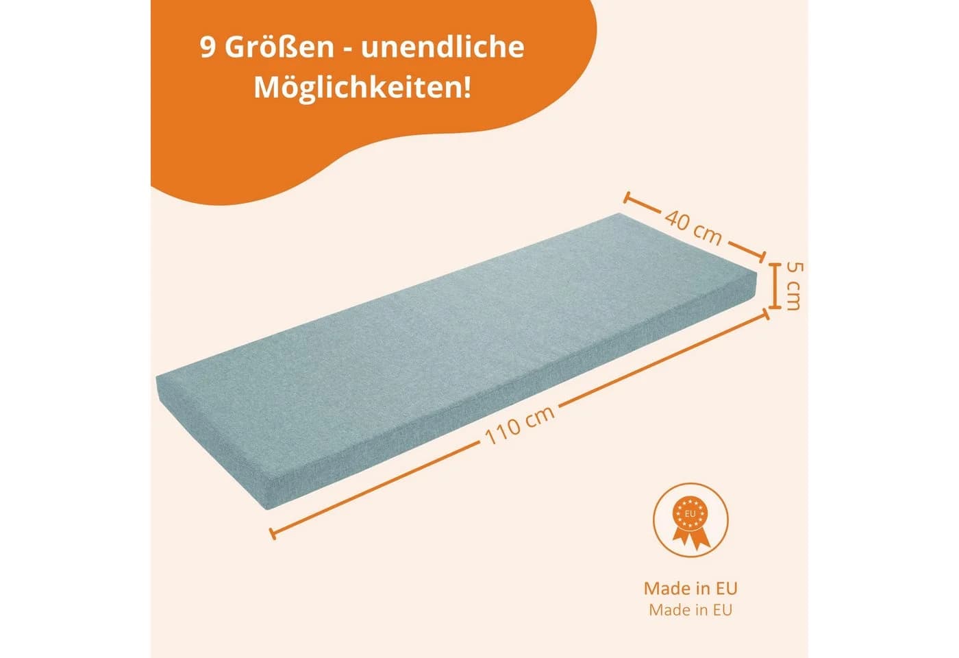 sleepling Bankauflage Türkis Anti-Rutsch Unterseite