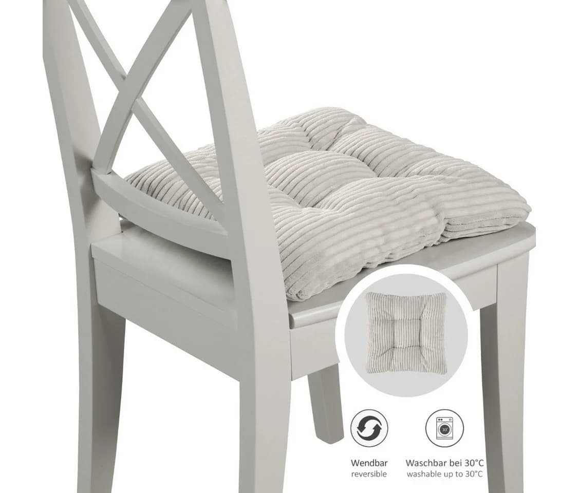 sleepling Sitzkissen Cord-Optik Beige 38x38 cm