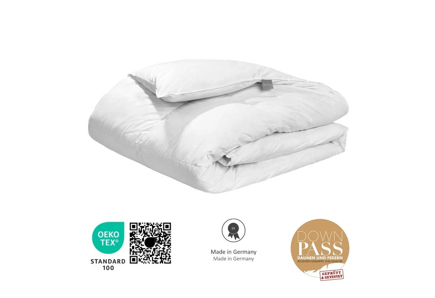liebling Gänsedaunenbettdecke Premium Weiß 100% Baumwolle