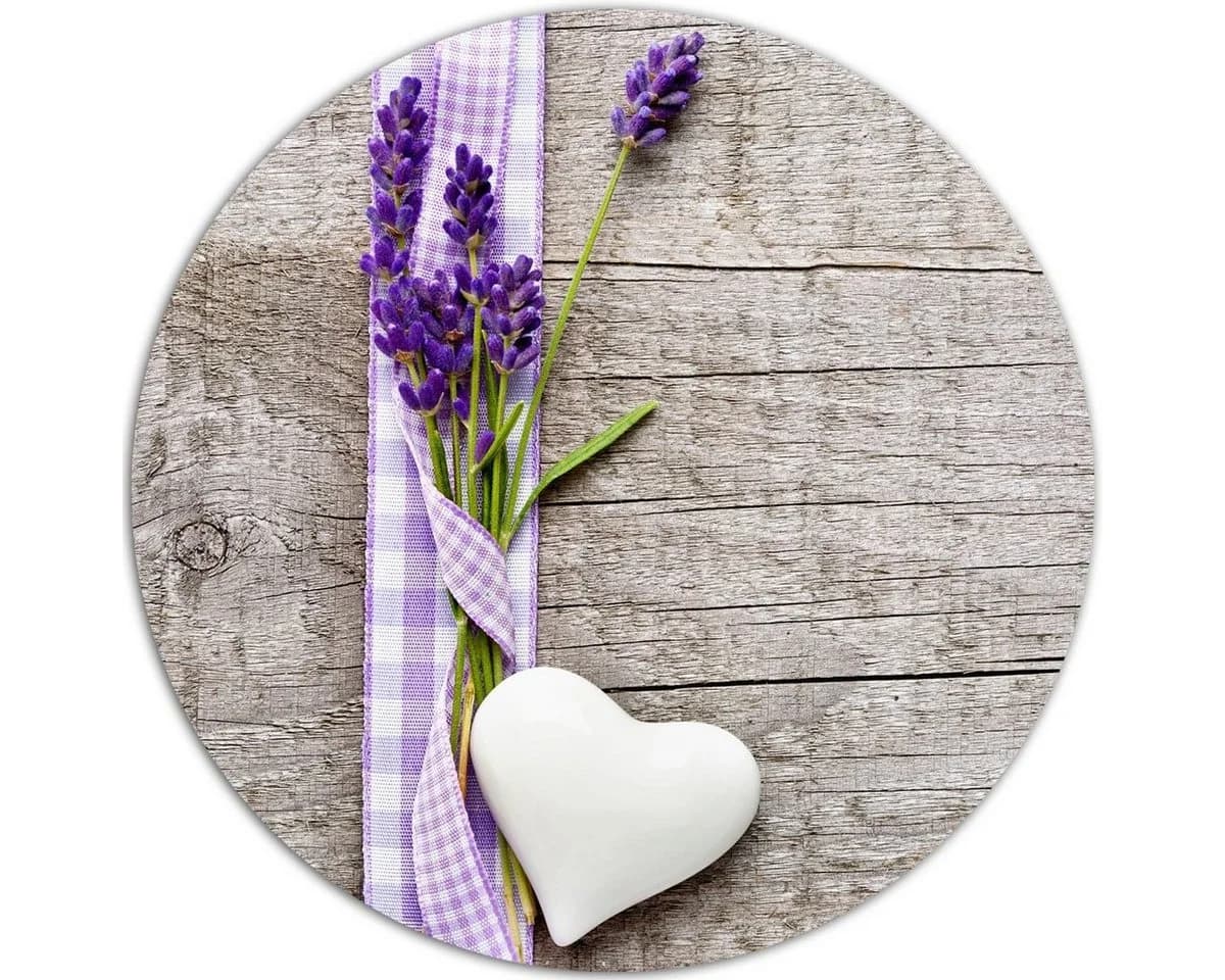 matches21 HOME & HOBBY Platzset 4er Set Lavendel Holz-Optik Rund Abwaschbar
