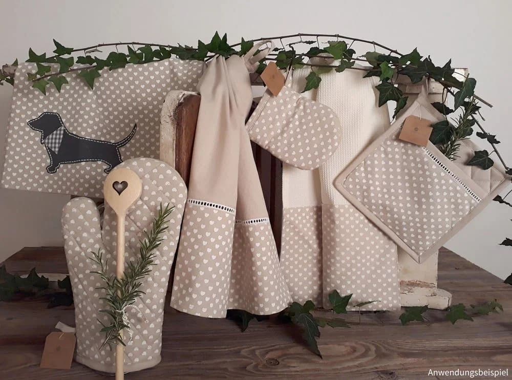 matches21 HOME & HOBBY Geschirrtuch Landhausstil Waffelpiquee Herzchen