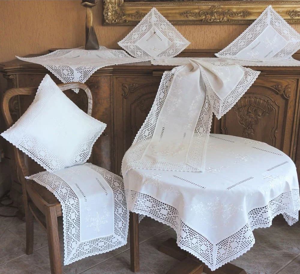 matches21 HOME & HOBBY Scheibengardine Weiß Landhaus-Stil Spitze