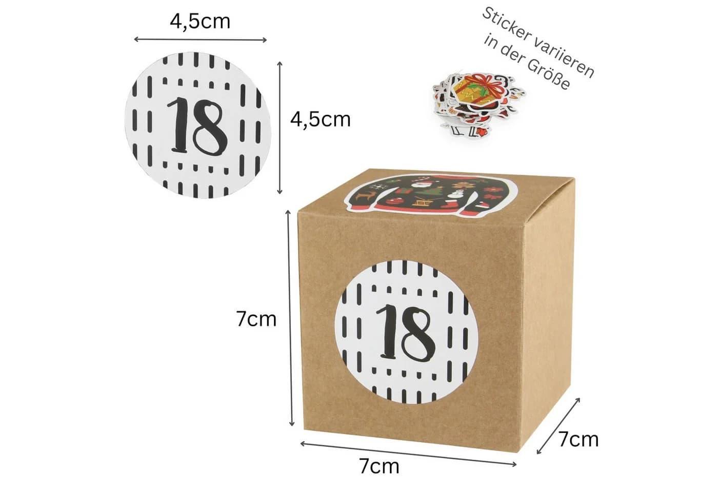 Fomax DIY-Adventskalender 24 Kartons zum Selberbasteln Braun