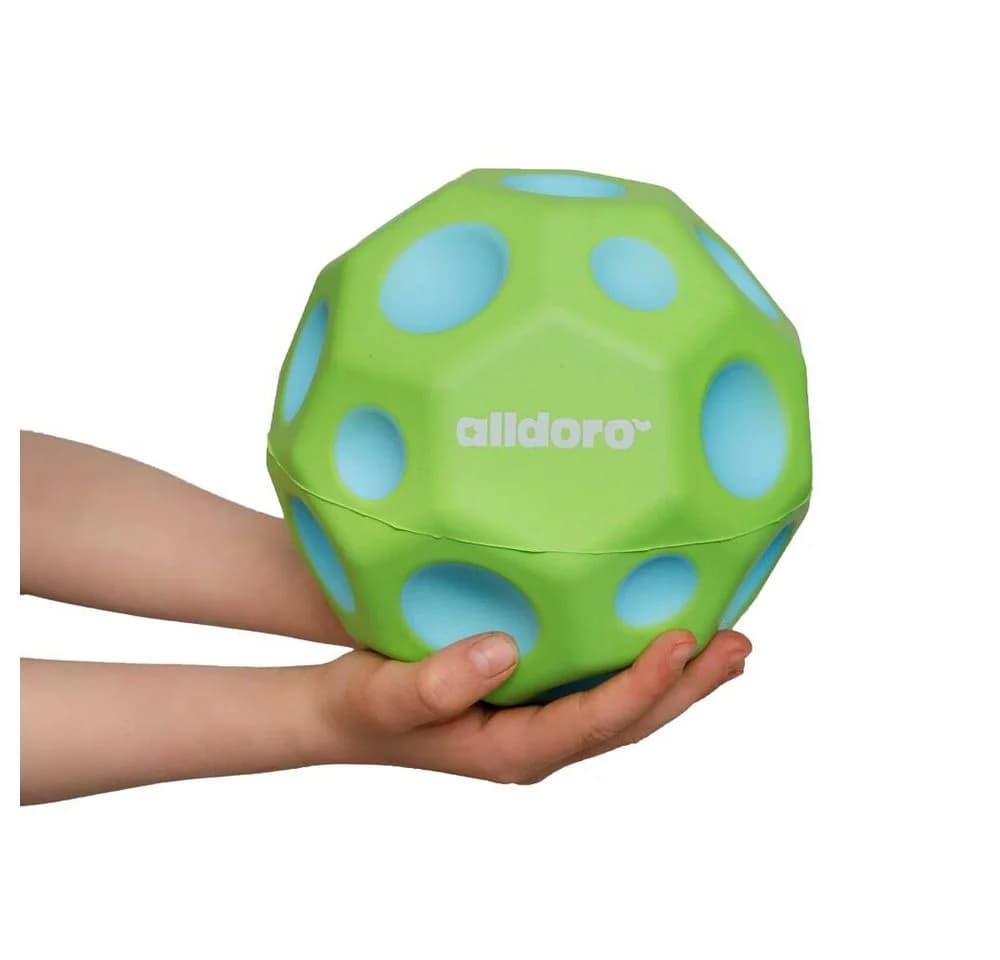 alldoro XXL Bouncing Ball 15 cm mit Pop-Sound und hoher Sprungkraft, Flummi-Ball mit Kratern