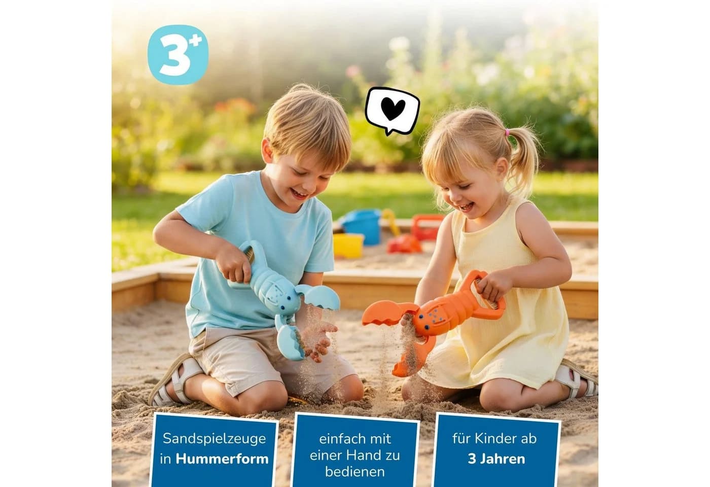 alldoro Sandform-Set 2 Sandgreifer Hummer Hellblau Orange