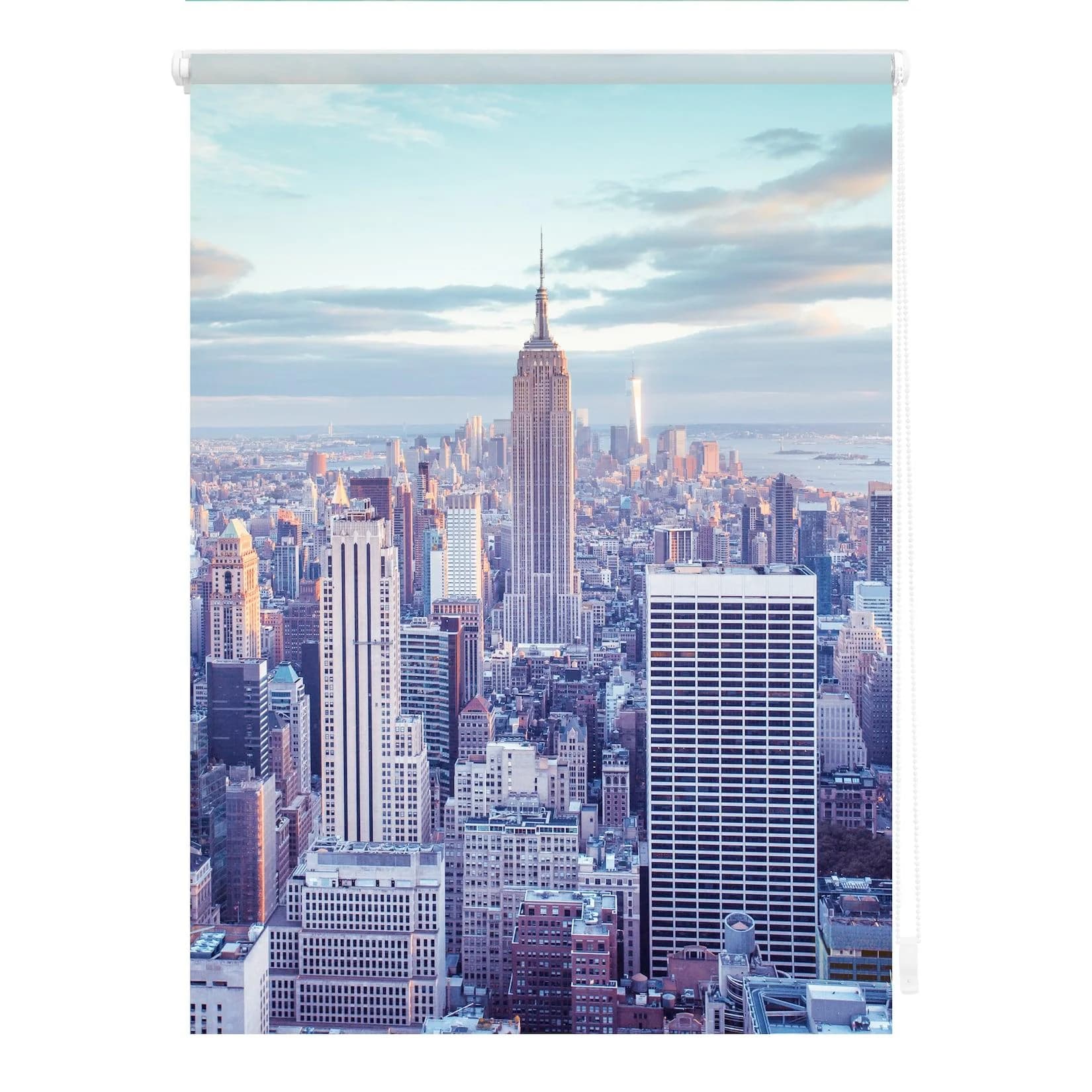 LICHTBLICK Seitenzugrollo New York Blau Verdunkelung Klemmfix