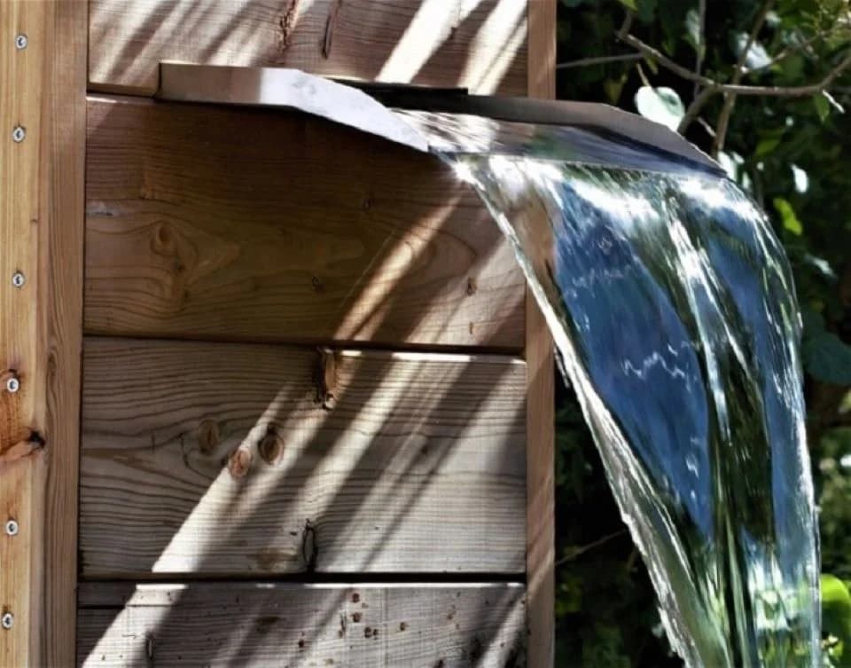 Jürgen Bocker Edelstahl Wasserfall 45 cm mit LED warmweiß