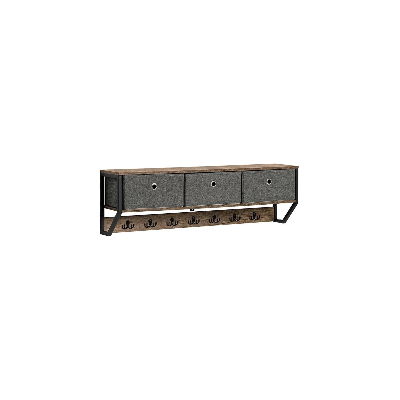 SoBuy Wandgarderobe FHK26 mit 3 Körben und 7 Haken