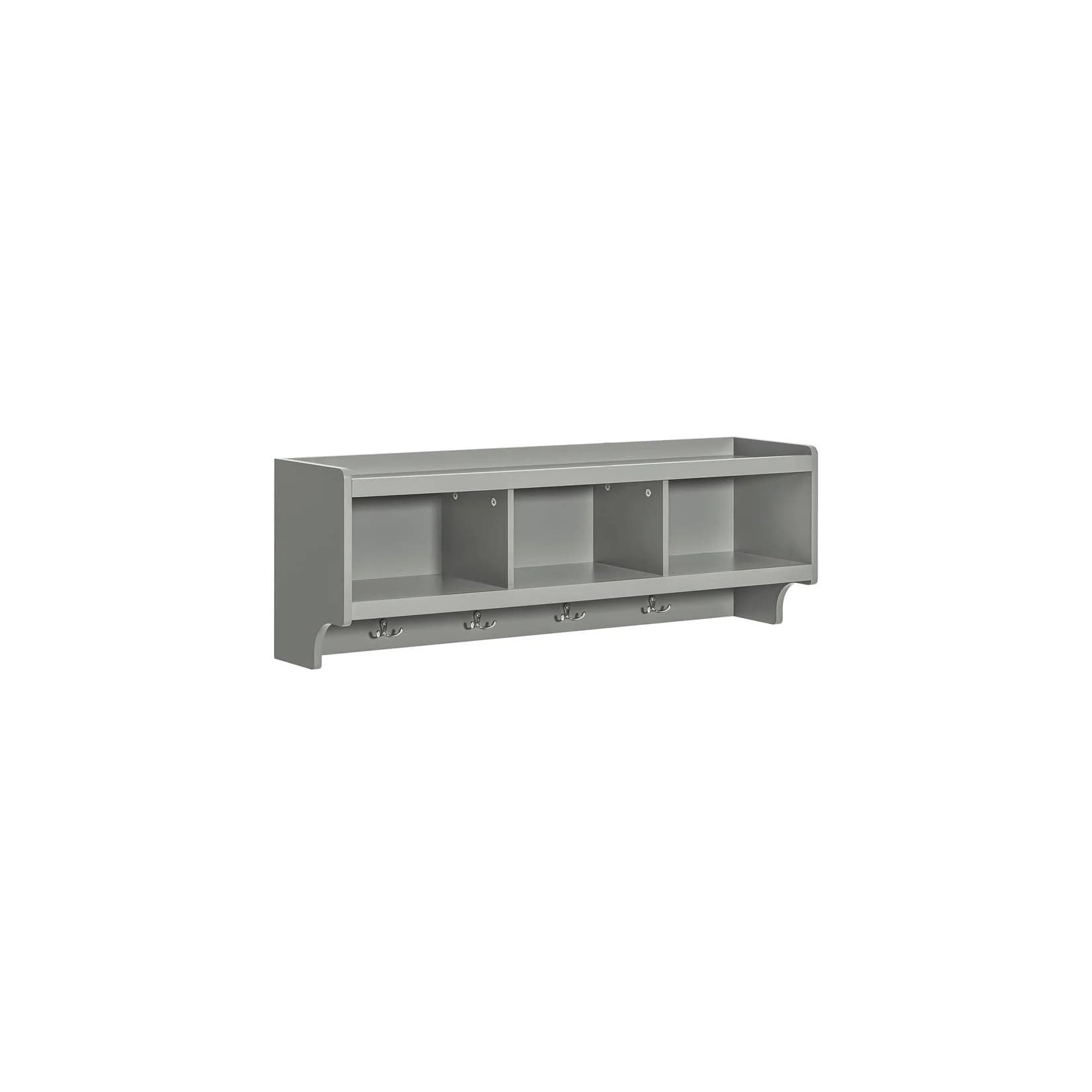 SoBuy Wandgarderobe FHK28 Hellgrau mit 3 Fächern und 4 Haken