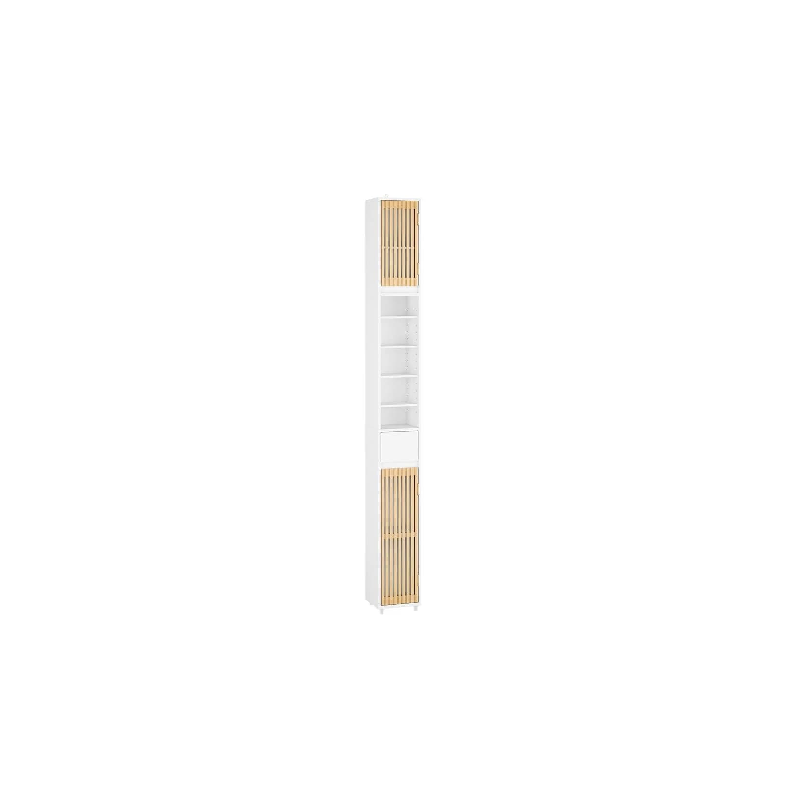 SoBuy Hochschrank BZR34 Weiß Schmal Badezimmer