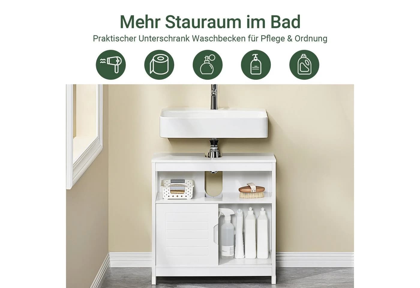SoBuy Waschbeckenunterschrank FRG128 Badezimmerschrank