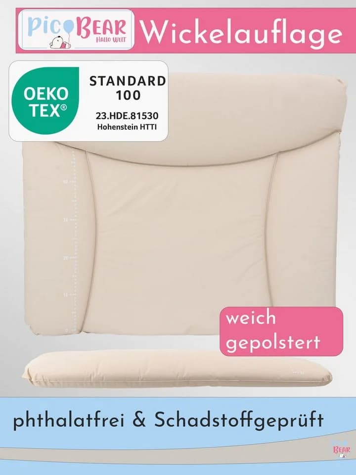 pic Bear Wickelauflage Beige Wasserdicht Schadstoffgeprüft Made in EU