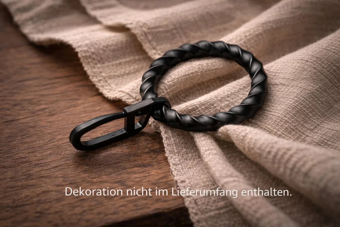 rewagi Gardinenringe mit Faltenhaken Schwarz Kunststoff