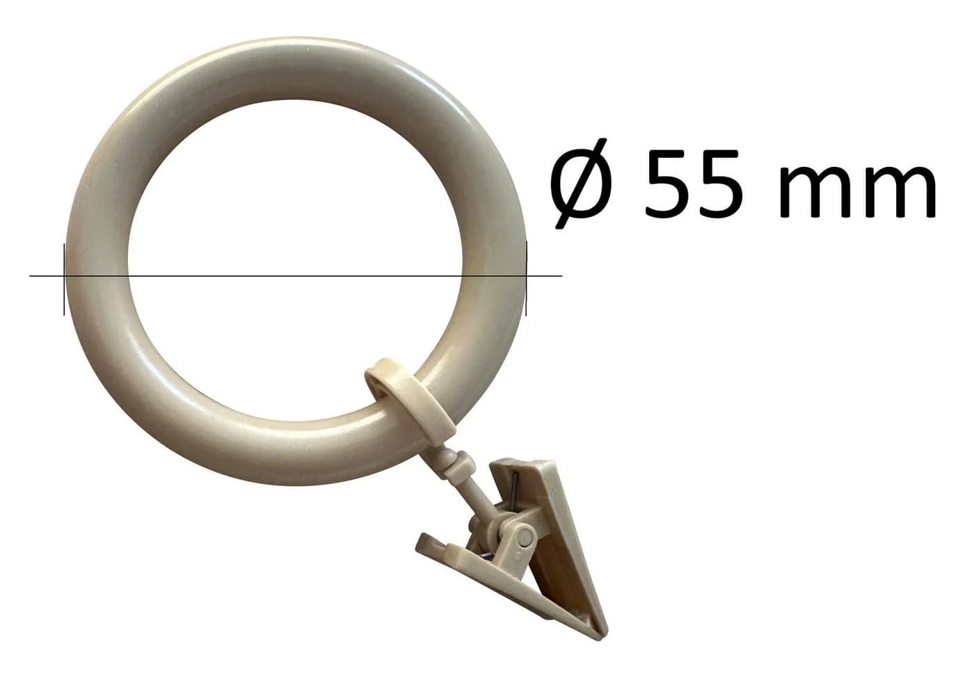 Rewagi Gardinenring Vorhangringe mit Klammer Beige