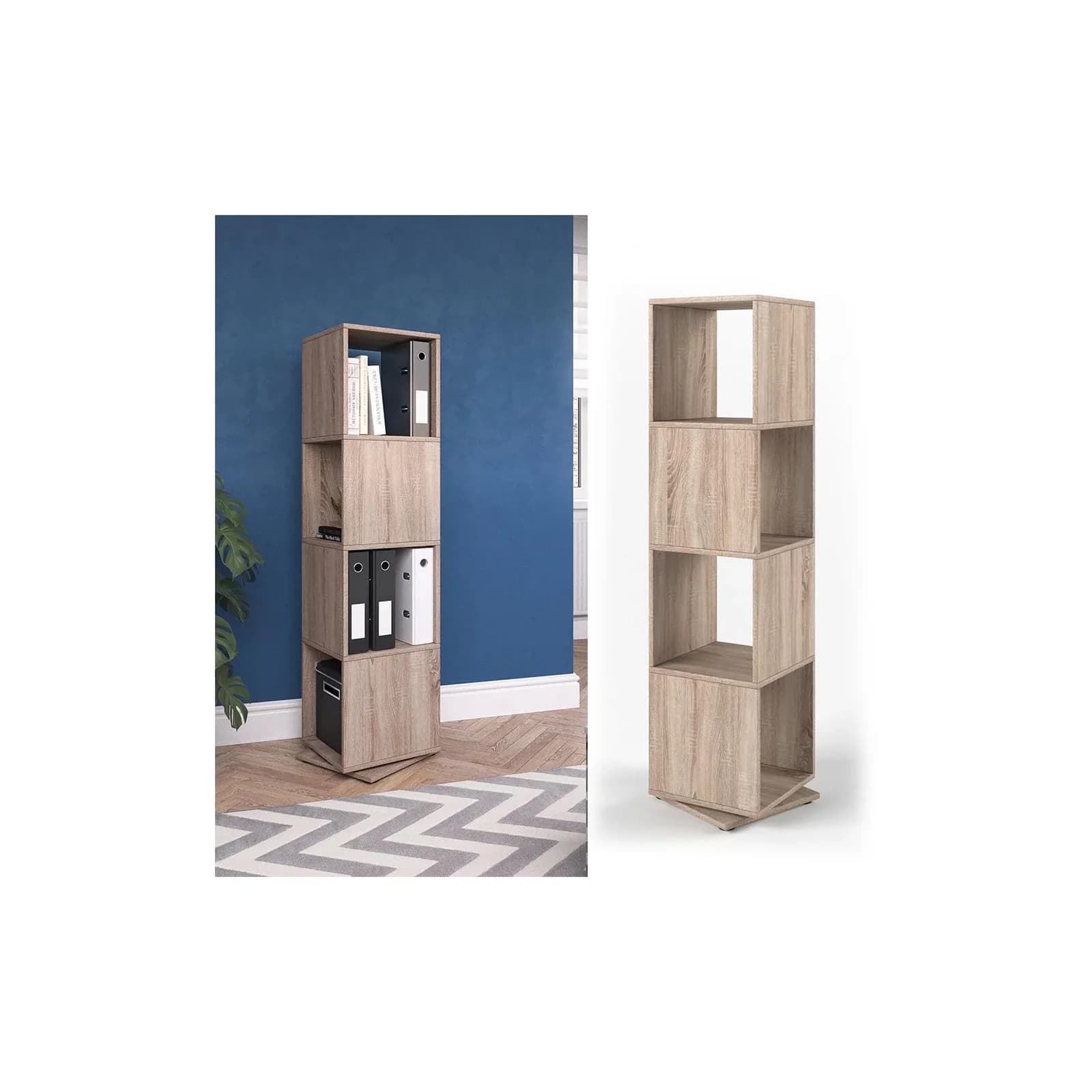 Vicco Drehregal XXL Sonoma - 4 Fächer Büroregal