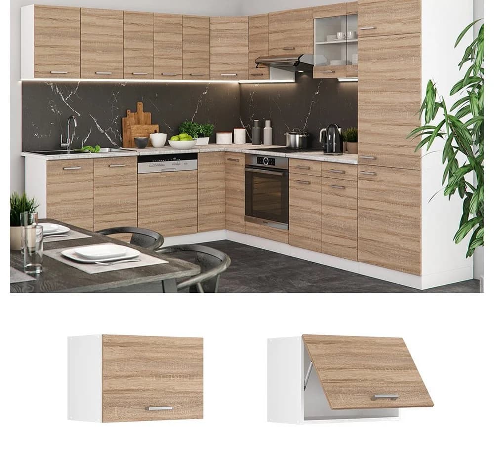 Vicco Hängeschrank R-Line Sonoma/Weiß Flach