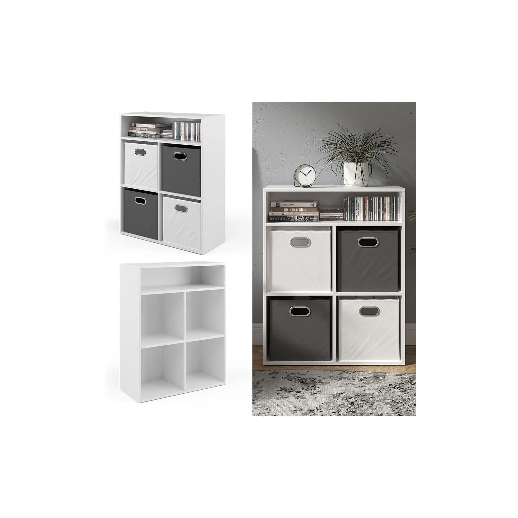 Vicco Bücherregal Weiß 4 Fächer Multifunktional
