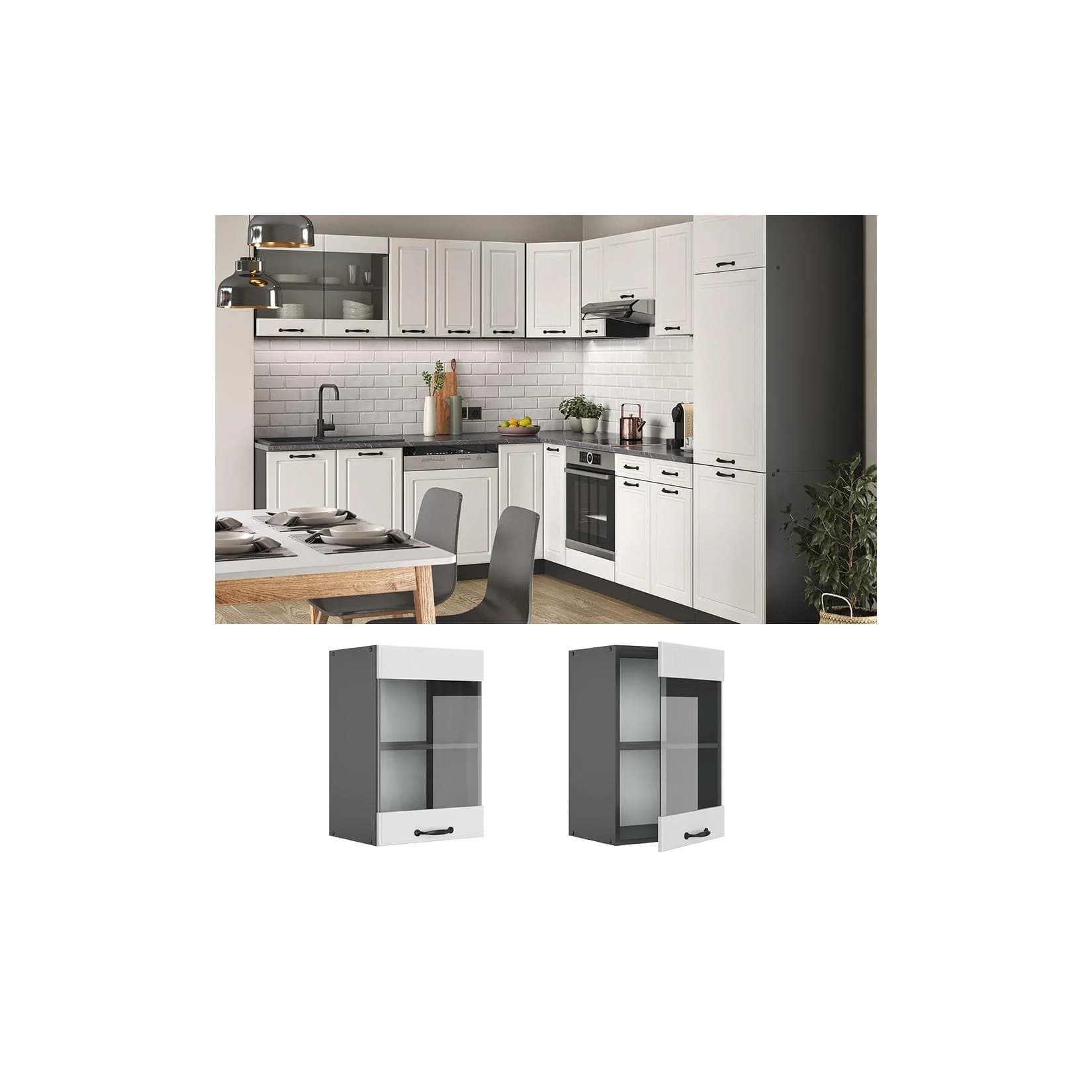 Vicco Hängeglasschrank 40 cm Anthrazit Küchenschrank R-Line