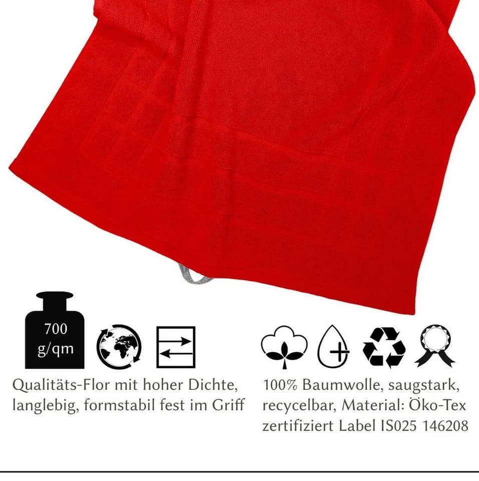 Lashuma Badematte Pure 50x70 cm Rot Baumwolle
