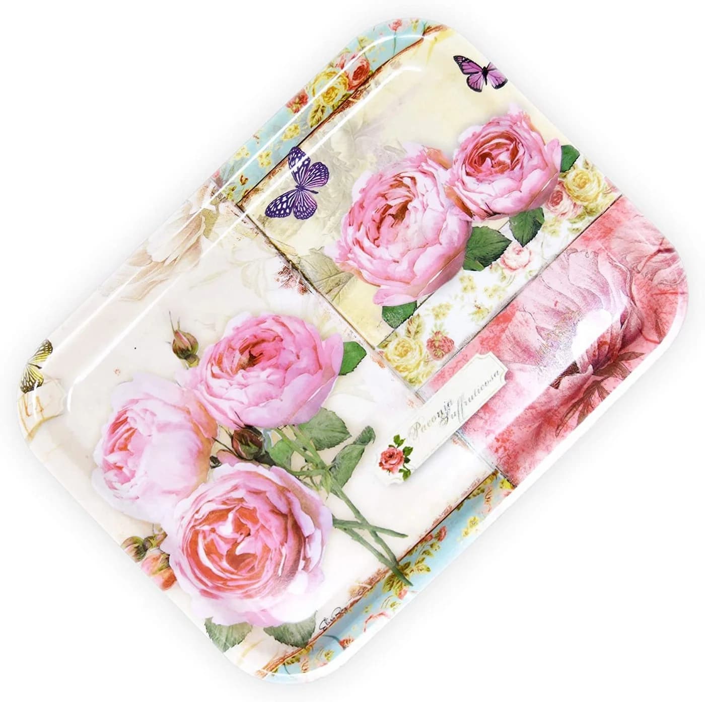 Lashuma Tablett England Rosen Bunt Melamin