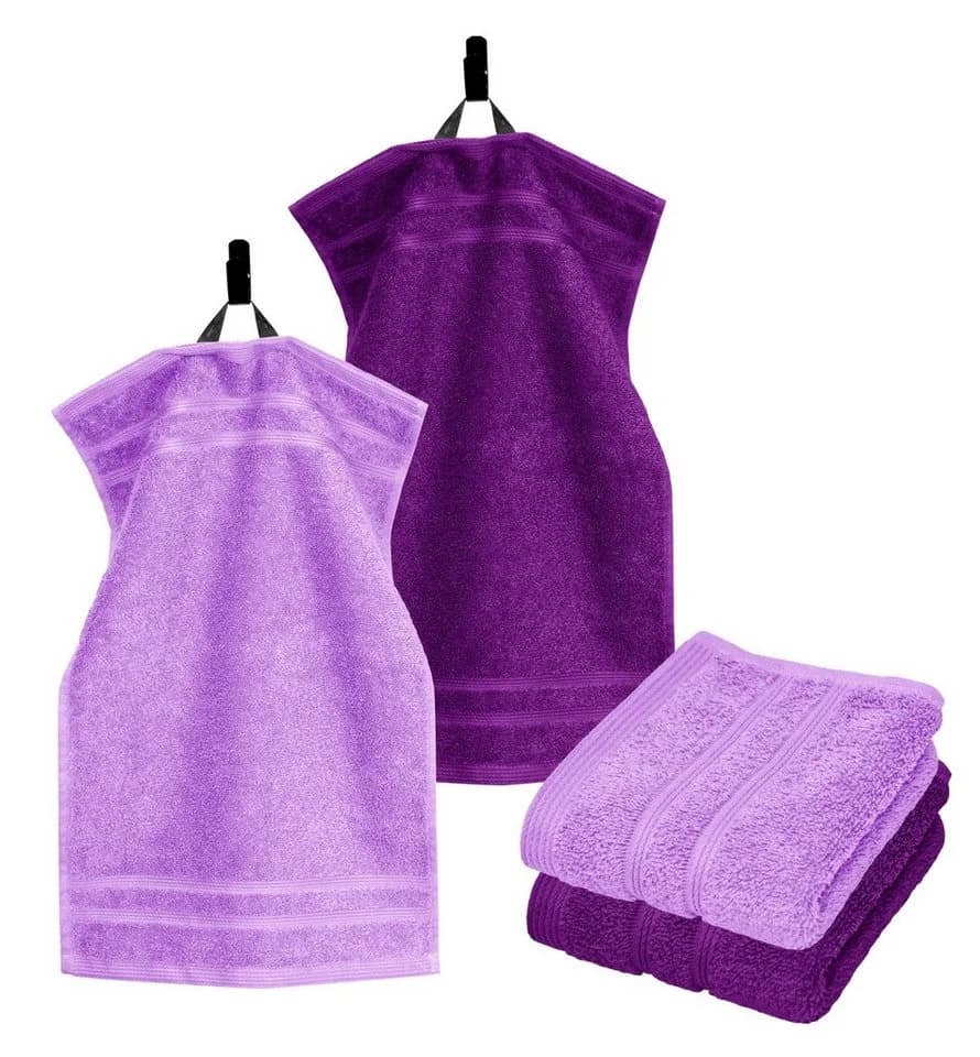 Lashuma Handtuch Set London Frottee 4-tlg. Lila 30x50 cm