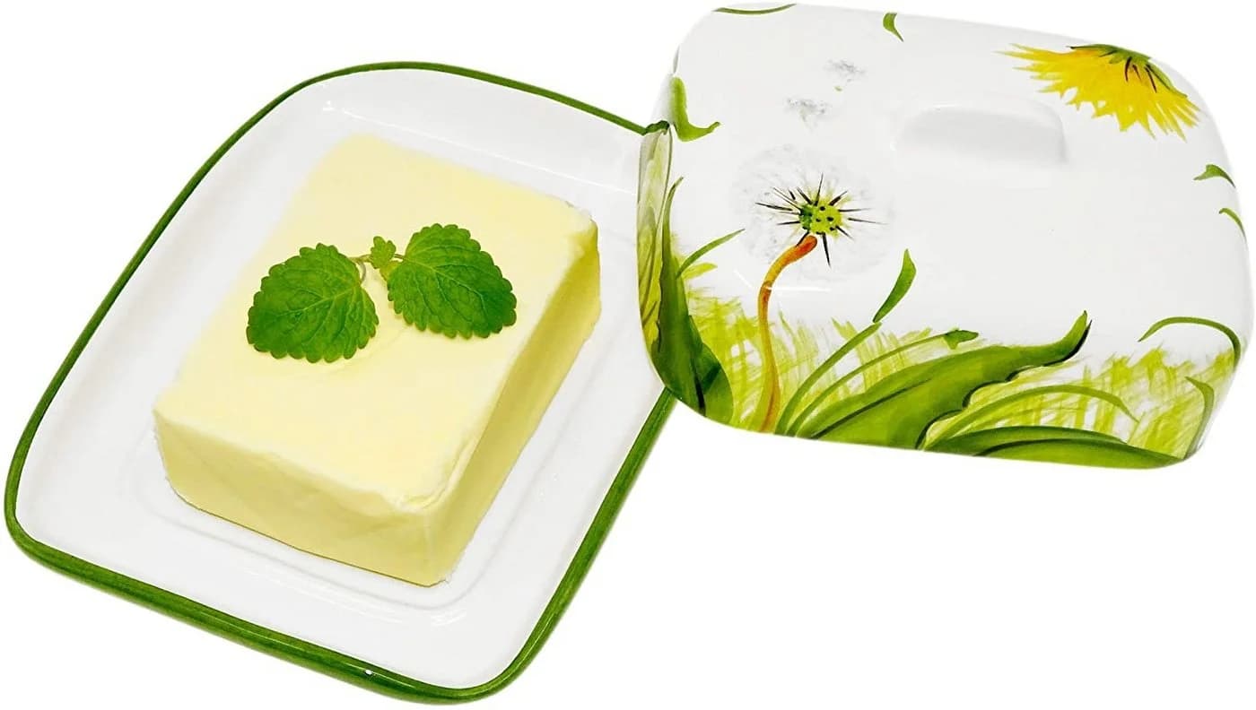 Lashuma Butterdose Pusteblume Keramik Weiß Handgefertigt