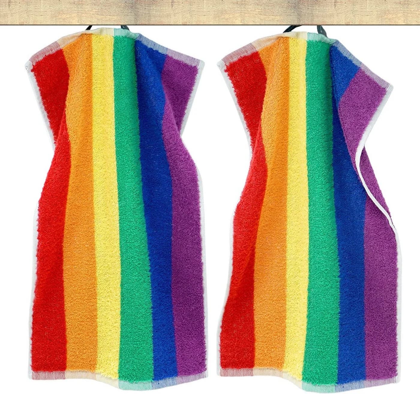 Lashuma Gästehandtücher Regenbogen Frottee 2er-Set 30x50 cm