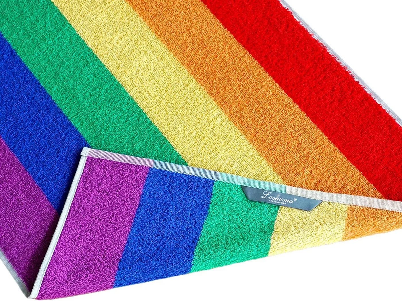 Lashuma Handtücher Regenbogen Frottee 2er Set Bunt 50x100 cm