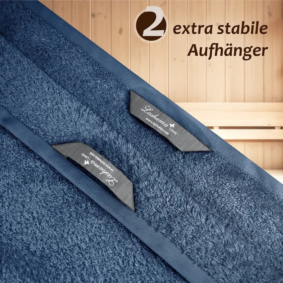 Lashuma Saunatuch XXL Handtuch Lima, 100x200 cm, 100% Baumwolle