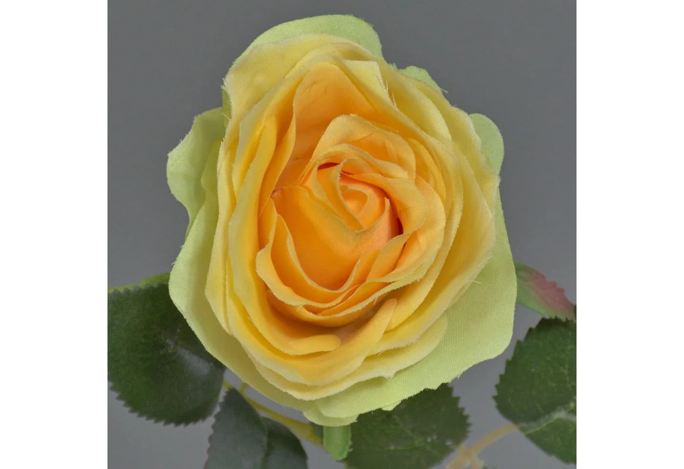 artplants Kunstblume Künstliche Rose Simony Gelb Textil