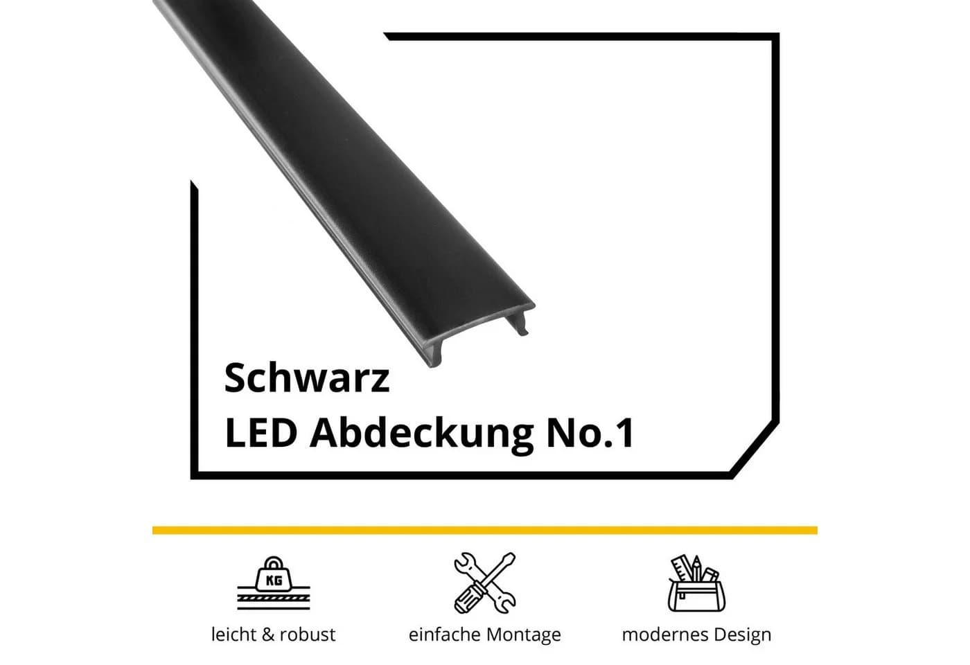 tktrading24 LED-Stripe-Profil Abdeckung No.1 - 2m Kunststoff für A17/A25/C01/C02/F01