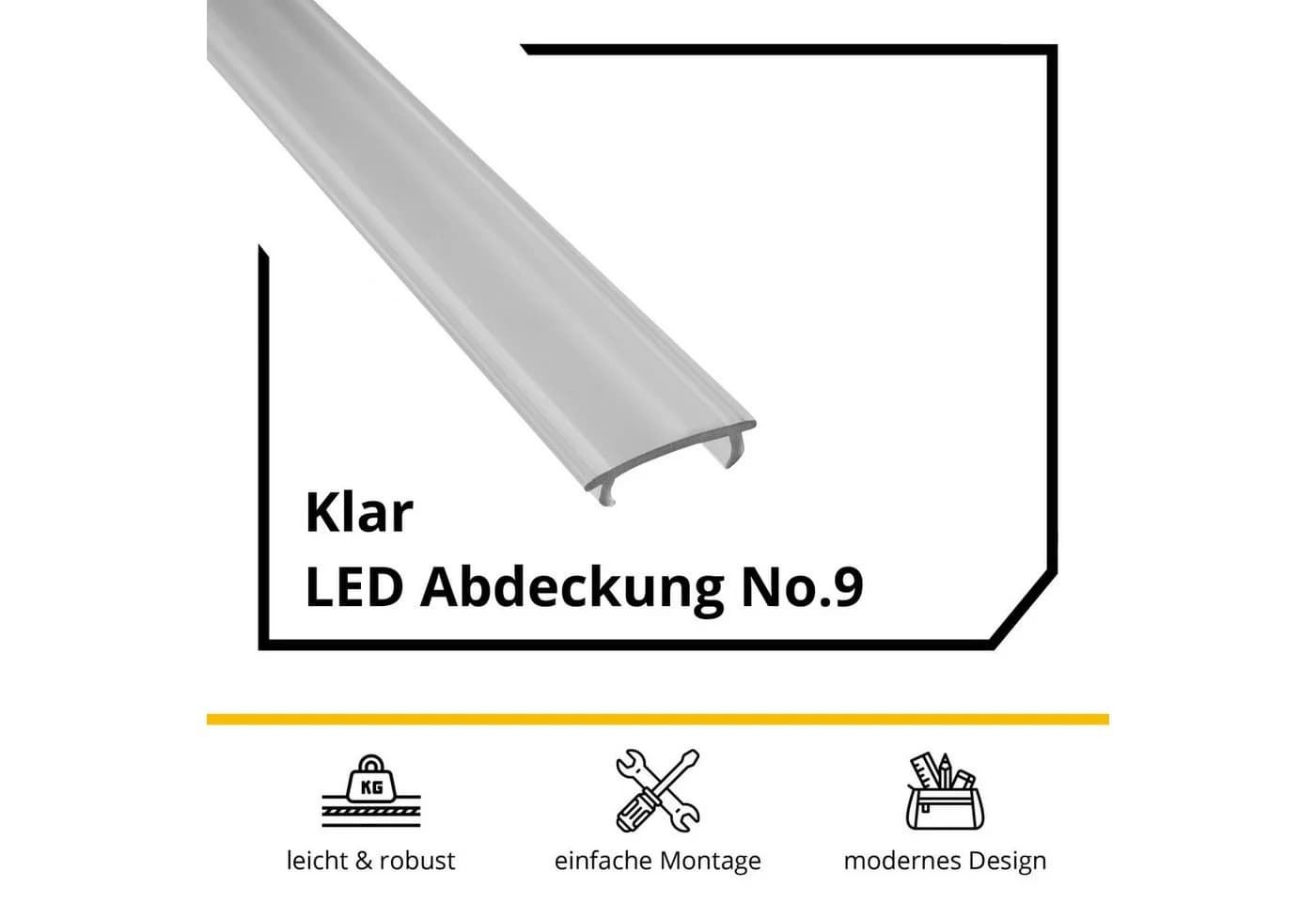 tktrading24 LED-Stripe-Profil Abdeckung No.9 Klar 2m